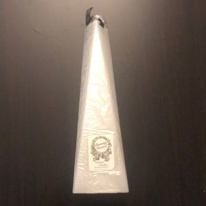 NEW Burning Desires White Taper Candle Lily of the Valley Scent 11" x 3.25"